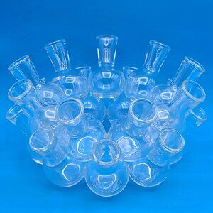 Vintage Clear Glass Cluster Bud Vase 18 Chamber Plant Propagation Station Ring